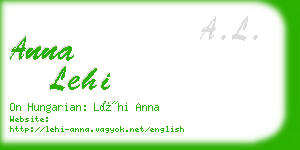 anna lehi business card